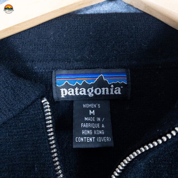 Patagonia Full-Zip Sweater Black Long Sleeve Pockets Knit Women's Size Medium - Picture 7 of 9